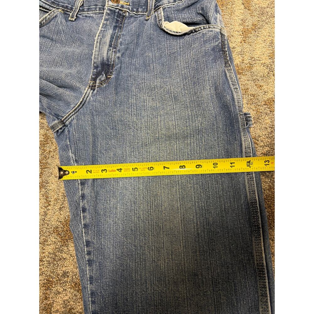 Dickies Jeans Mens 34x32 Blue Medium Wash Relaxed Fit Carpenter Workwear Classic - Picture 8 of 15